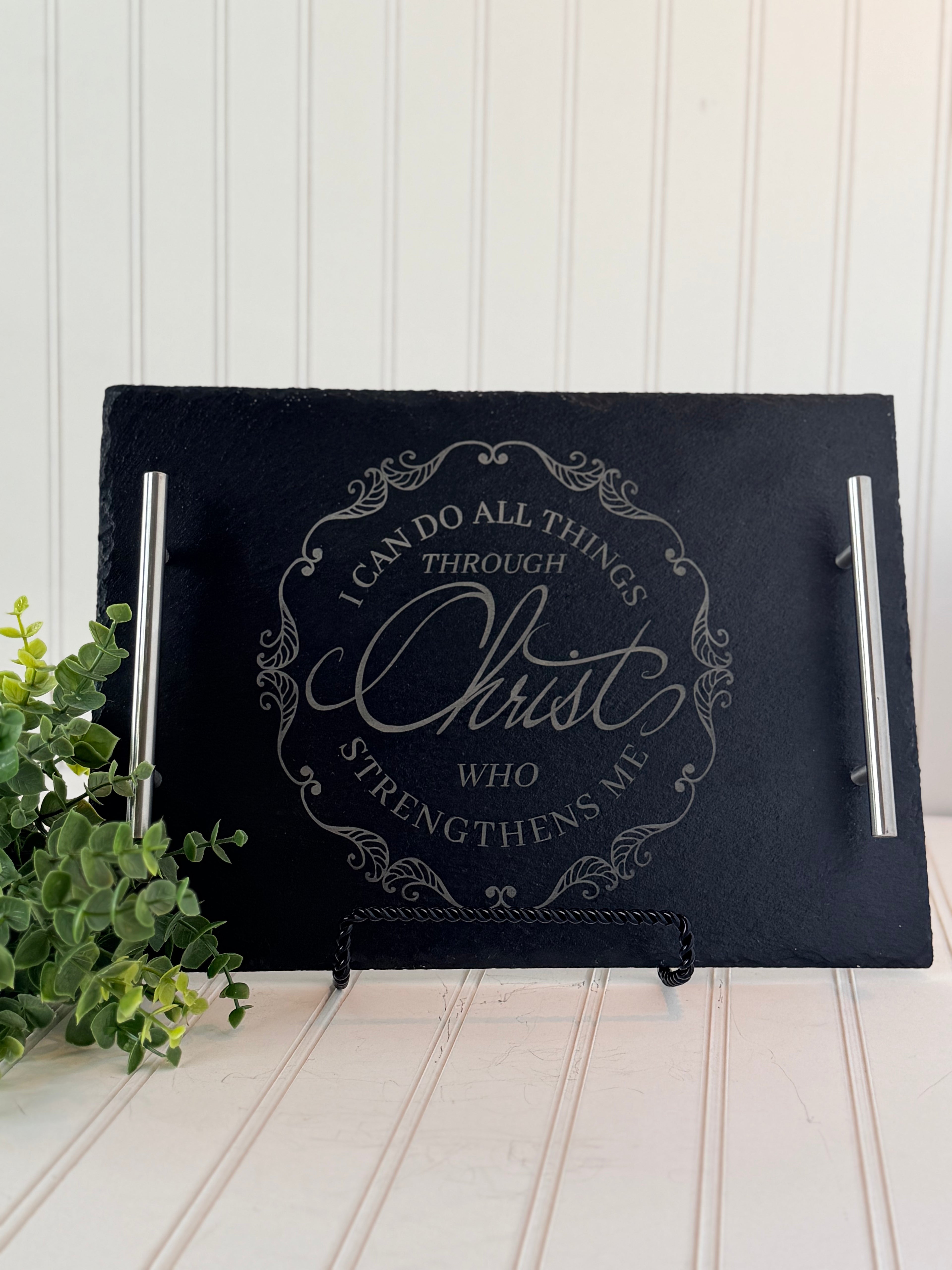 I Can Do All Things – Engraved Slate Tray (Philippians 4:13)